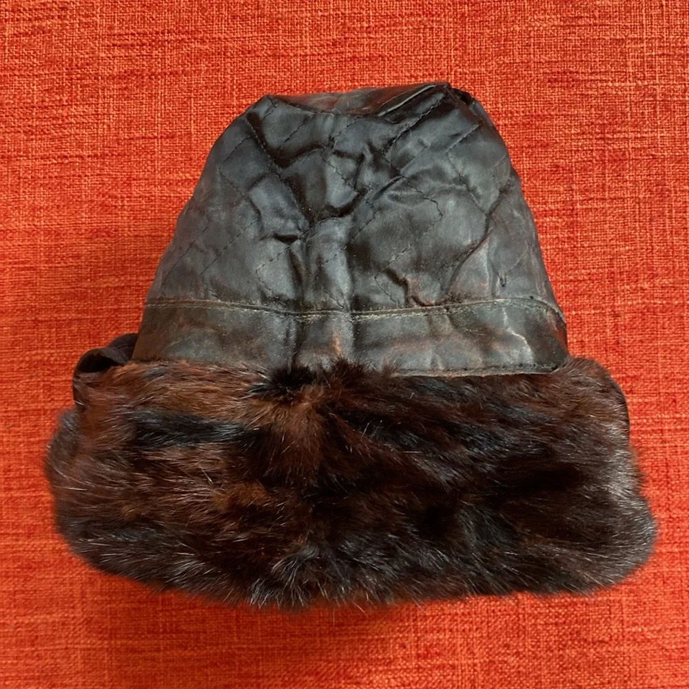 Vintage 50’s 60’s Brown Mink Fur Arctic Hat - Picture 15 of 15